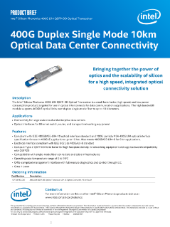 Ricetrasmettitore Intel® Silicon Photonics 400G