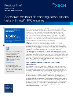 HPC Accelerated Intel® Xeon® Scalable Processors Product Brief