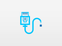 Icon: Ethernet su sfondo grigio