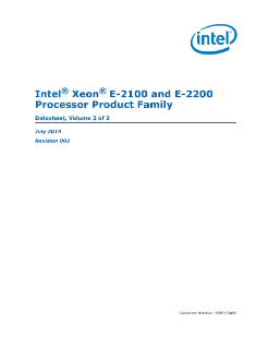 Intel® Xeon® E-2100 and E-2200 Processor Product Family Datasheet, Vol. 2