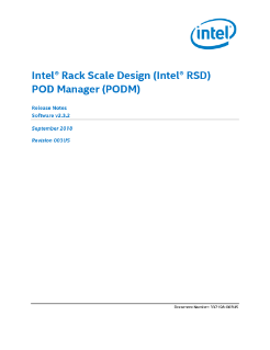Intel® Rack Scale Design (Intel® RSD) POD Manager Release Notes