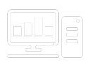 Icona di un grafico a barre su un desktop
